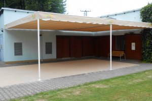 Pergola Latin 80, Domov pro seniory sv. Hedviky, Kravaře, realizace Bohemiaflex CS