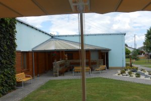 Pergola Latin 80, Domov pro seniory sv. Hedviky, Kravaře, realizace Bohemiaflex CS