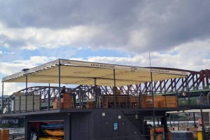 Pergola Latin 80, Kayak Beach Bar, Praha, realizace Bohemiaflex CS