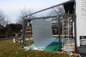 Pergola Linie, RAL 7016, realizace Bohemiaflex CS