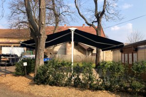 Markýzový přístřešek, RESTAURACE BOHÉMOVNA V PIVOVAŘE, Stará Boleslav, realizace Bohemiaflex CS