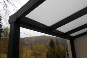 Pergola Piazza 2625x2300mm, RAL 7016, realizace Bohemiaflex CS