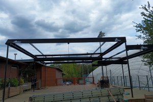 Pergola Latin 80, Sportovní areál HAMR, Praha, realizace Bohemiaflex CS