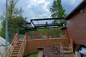 Pergola Latin 80, Sportovní areál HAMR, Praha, realizace Bohemiaflex CS