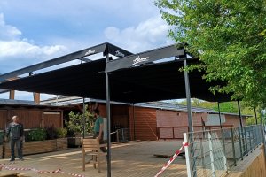Pergola Latin 80, Sportovní areál HAMR, Praha, realizace Bohemiaflex CS