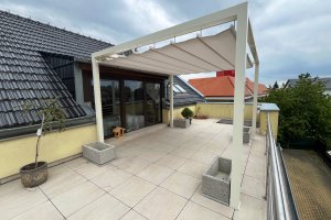 Pergola Cubolino, RAL 1013, realizace Bohemiaflex CS