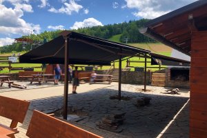 Markýzový přístřešek restaurace U Vleku, Horní Podluží, realizace Bohemiaflex CS