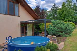 Pergola Cubolino, RAL 7016, rozměr 3540 x 4610 mm, realizace Bohemiaflex CS