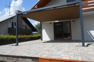 Pergola Cubolino, RAL 7016, rozměr 4590 x 4000 mm, realizace Bohemiaflex CS