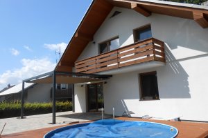 Pergola Cubolino, RAL 7016, rozměr 4590 x 4000 mm, realizace Bohemiaflex CS