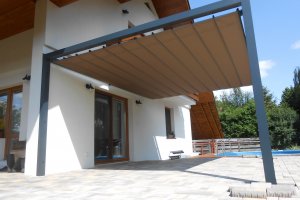 Pergola Cubolino, RAL 7016, rozměr 4590 x 4000 mm, realizace Bohemiaflex CS