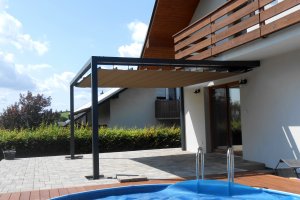 Pergola Cubolino, RAL 7016, rozměr 4590 x 4000 mm, realizace Bohemiaflex CS