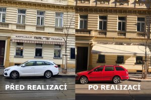 Markýza Sirius, restaurace Per Te, Praha 2, realizace Bohemiaflex CS