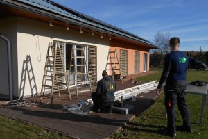 Markýza Sirius, 6 000 x 3 500 mm, RAL 1013 krémová, realizace Bohemiaflex CS