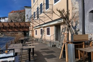 Markýza Sirius a Golem, restaurace Kafemlejnek, Český Krumlov, realizace Bohemiaflex CS