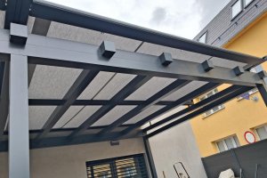 Climavelum Zip, markýza pro zimní zahradu, RAL 7016 antracit, realizace Bohemiaflex CS
