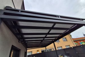 Climavelum Zip, markýza pro zimní zahradu, RAL 7016 antracit, realizace Bohemiaflex CS