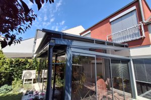 Climavelum Zip, markýza pro zimní zahradu, RAL 7016 antracit, rozměr: 5 235 mm x 4 600 mm, realizace Bohemiaflex CS