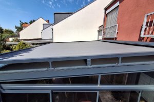 Climavelum Zip, markýza pro zimní zahradu, RAL 7016 antracit, rozměr: 5 235 mm x 4 600 mm, realizace Bohemiaflex CS