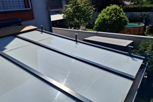 Climavelum Zip, markýza pro zimní zahradu, RAL 7016 antracit, rozměr: 5 235 mm x 4 600 mm, realizace Bohemiaflex CS