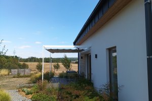 Pergola Latin 80, RAL 9010 bílá, rozměr 5 060 x 3 170 mm, realizace Bohemiaflex CS
