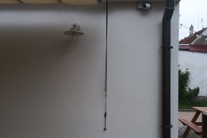 Pergola Latin 80 podvěs, restaurace Kastrol, RAL 9010 bílá, rozměry 5 900 x 4 550 mm, realizace Bohemiaflex CS